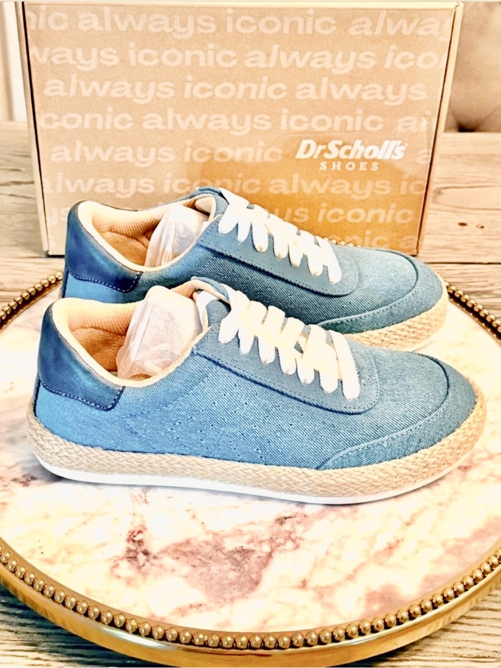 Dr. Scholl's Madison Denim Blue Espadrille-Style Sneakers | Sz. 6 (NWB)